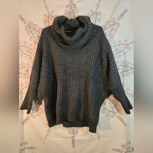 Apt. 9 Cozy Gray Turtleneck Poncho Sweater